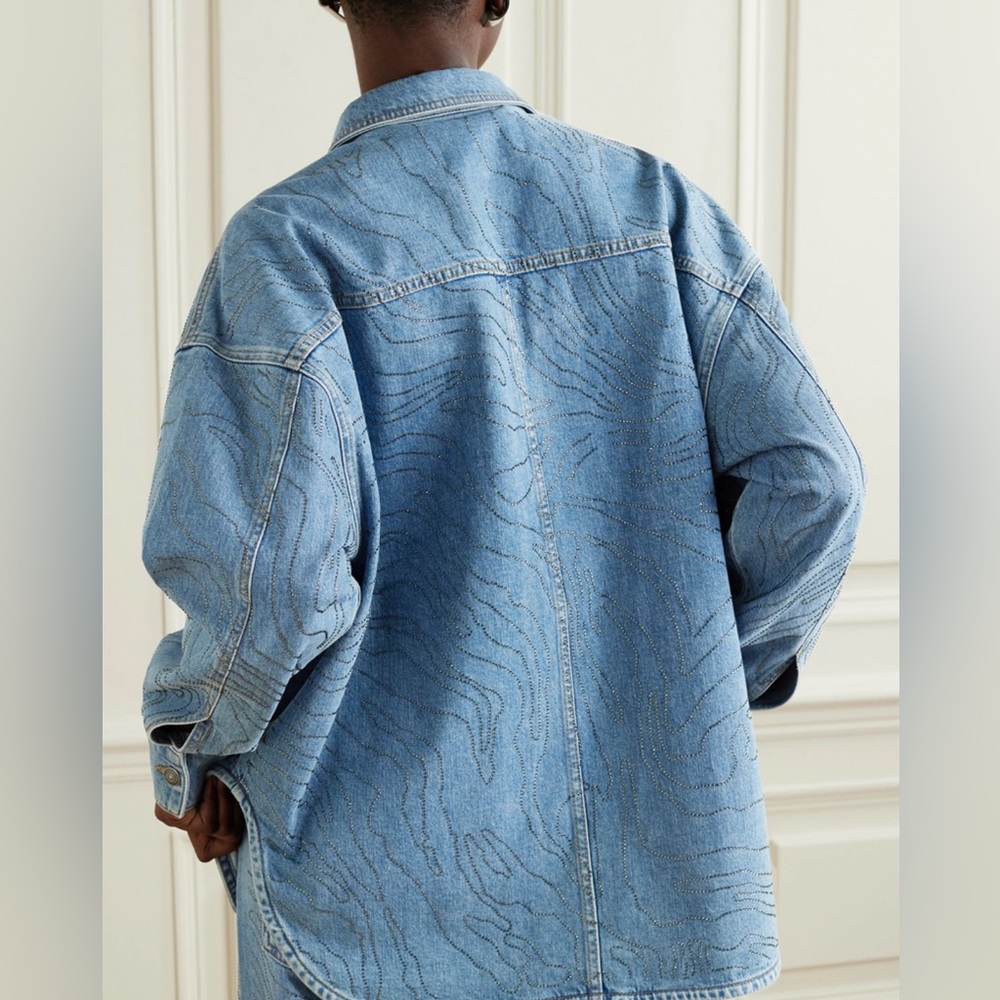 Rotate embellished denim shirt, size DK38